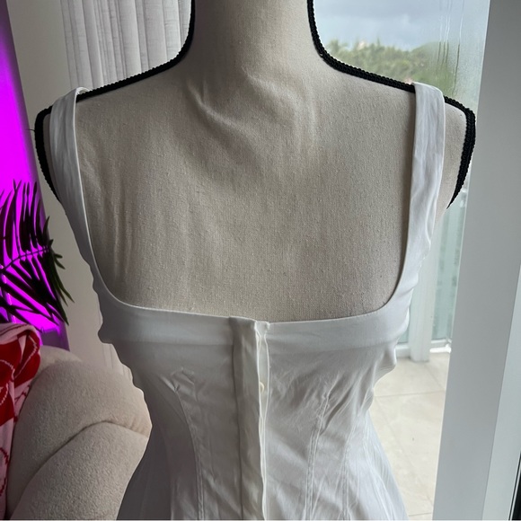 Theory Women’s White Scoop Neck Button Up Dress | US 0 - Picture 3 of 14